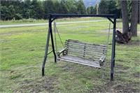 Metal & Wood Swing Bench