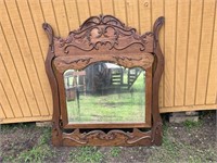 Wall Mirror Ornate Carved Wood Frame