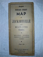 Vintage Map of Jacksonville FL - Dolph's - Indexed