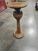 ANTQ. OAK PINEAPPLE PEDESTAL/PLANT STAND 37"X14"