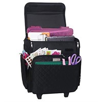 Everything Mary Rolling Craft Bag, Black Quilted -