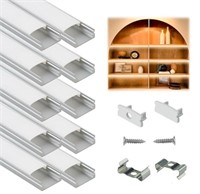 Muzata 10Pack 6.6FT/2M U Shape LED Aluminum Channe