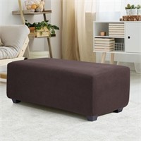 C433  PiccoCasa Ottoman Slipcover, Umber Small