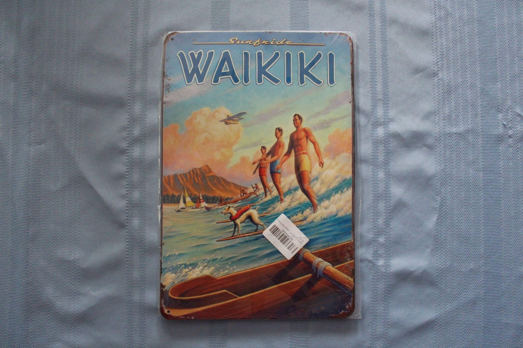 Retro Tin Sign: Waikiki