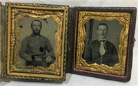 (2) Civil War Confederate Soldier Tintype and