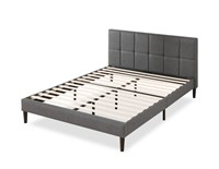 Lottie Grey Queen Upholstered Platform Bed Frame