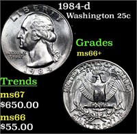 1984-d Washington Quarter 25c Grades GEM++ Unc