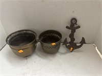 Vntg Brass Bowls & Anchor Decor