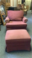 Red chair and ottoman