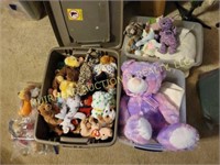(3) TOTES BEANIE BABYS, STUFFED ANIMALS, LADY & TH