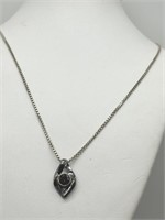 Sterling Silver Fancy Garnet Necklace