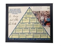 John Wooden personalized autograph on Pyramid of S