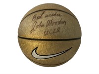 John Wooden signed basketball