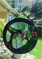 Hummingbird Faux Stain Glass Window Art