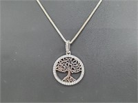 .925 Sterling Silver Tree Pendant & Chain