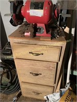 Bench Grinder and wood drawers