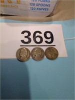 3 WWII Jefferson Nickels