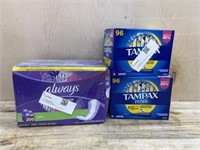 2-96 Ct tampax & 200 liners