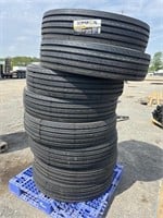 (8) Kpatos 11R22.5 Steer/ Position Tires 16 Ply