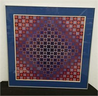 Victor Vasarely lithographic poster signed plate