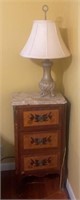 French marble top secretarian desk w 3 drawers,