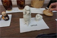 2-USSR dog figures-6" poodle & 3" Siberian Husky