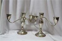 Set of Two Weighted Sterling Candles Holders
