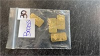 (4) 1 Gram Brass Bars