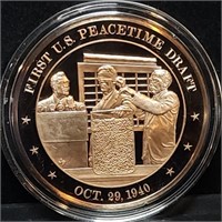 Franklin Mint 45mm Bronze US History Medal 1940