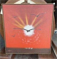 MID CENTURY MODERN Birds In Flight Sunburst