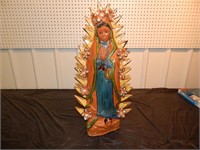 Hispanic Pottery Statue of the Virgin Mary