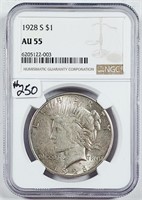 1928-S  Peace Dollar   NGC AU-55