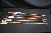 Collection of 5 Native made arrows