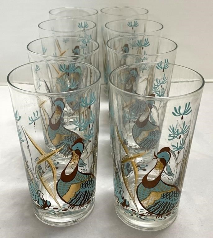 Set of Eight Bob White Drinking Glasses