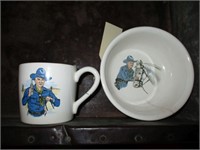 Cowboy Coffee Cup and Bowl