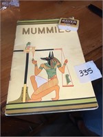 OLD BAYER TIN AND MUMMIES BOOK KING TUT EXHIBIT