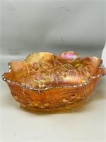 Carnival glass bowl  12" long