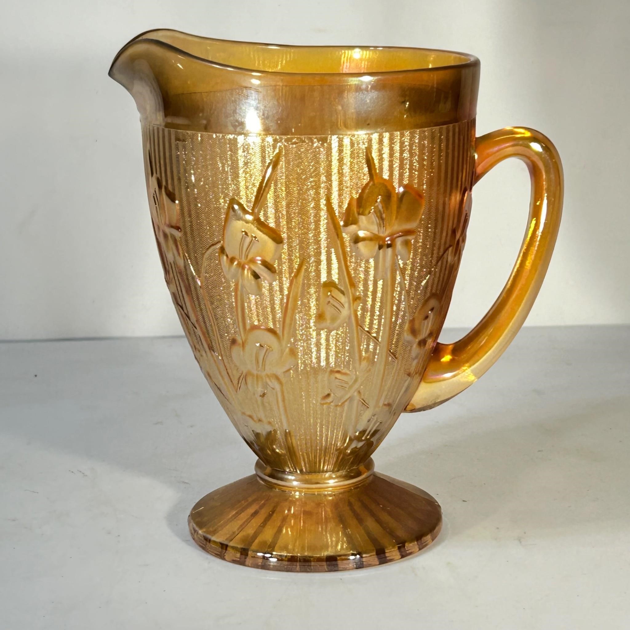 Jeannette Iridescent Carnival Glass Pitcher