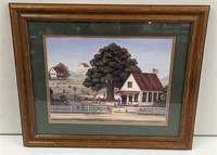 Small Town Country Scene Framed Picture 24x20