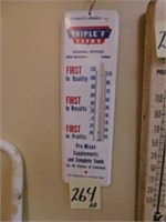 Triple "F" Feeds Advertising Thermometer