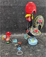 Rooster d'Amour Figurines and Bottle Opener