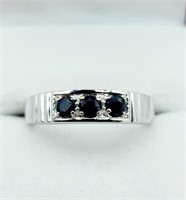 Sterling Silver Natural Blue Sapphire (0.51ct)