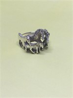 VTG Ted Ott  Navajo Sterling  Wild Horses Ring