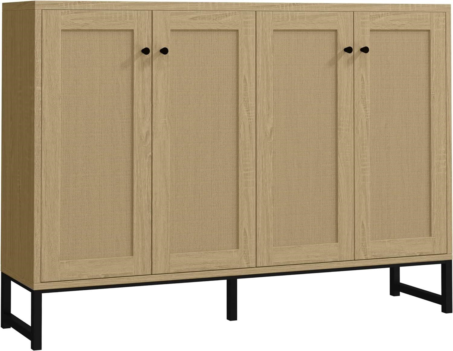 Panana Sideboard  4 Doors  Rattan  Natural