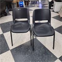 (2) Kid's Black Chairs
