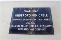 Ceramic Nelson Telephone Warning Sign