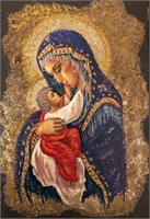 "Virgin Mary And Jesus" 7,5"x5" Collectible Icon