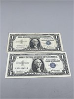 (2) 1957 $1 Silver Certificates