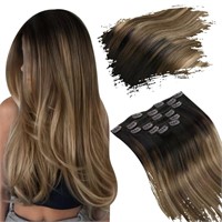 Ugeat Hair Extensions Clip in Real Human Hair Ombr