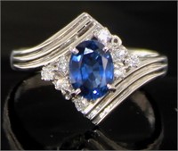 Platinum 1.36 ct Brilliant Sapphire & Diamond Ring